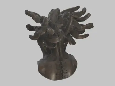 Fantasy Monolith Woman head figure bust Low-poly 3D model