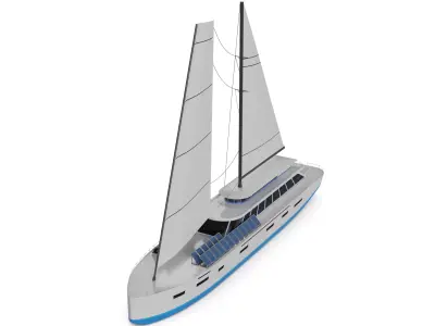 Electric Sailboat 3D model