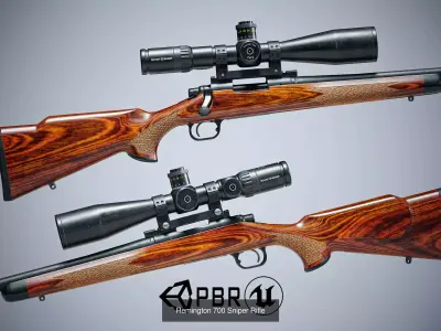 Remington 700 Tactical Modular Sniper Rifle 3D Model Pack