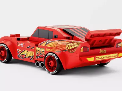 Cartoon Race Car Toy Low Poly 3D Model Low-poly 3D model