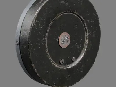 Technical pressure gauge with valve Low-poly 3D model