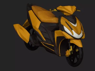 Yamaha Mio 125 Base 3D Model    FBX 3D Print  Customizable Low-poly 3D model