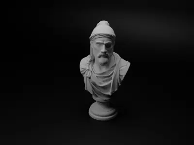 Berber Warrior Bust Chess 3D print model buy