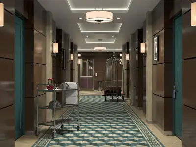 Hotel Corridor 3D model buy