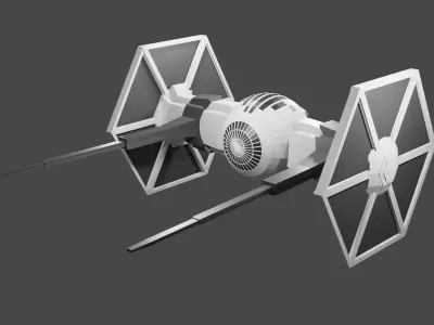 Fighter star wars tie Free low-poly 3D model