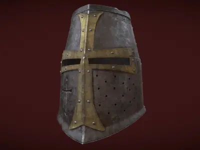 Dark  Crusader Helmet Low-poly 3D model
