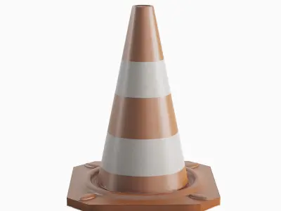 Traffic Cone A 02 Low-poly 3D model