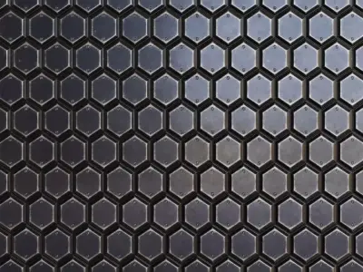 Hexagonal Sci-Fi Metal Plate PBR Seamless Texture