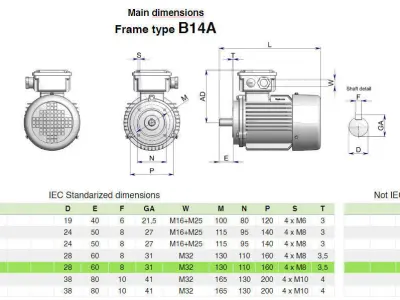 112M B14a IEC electric motor - 3D CAD model 3D model