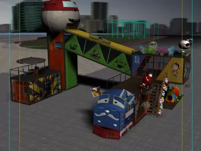 Cartoon Container Playground 3D model