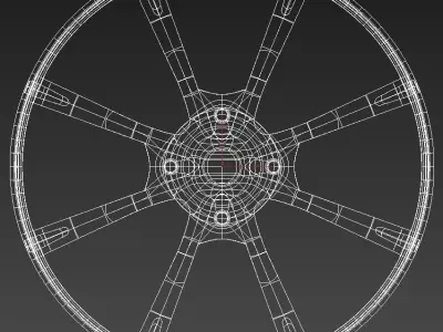 Car rim 8b Low-poly 3D model