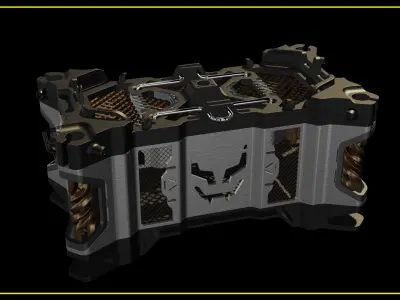 6 SciFi Crates 3D model