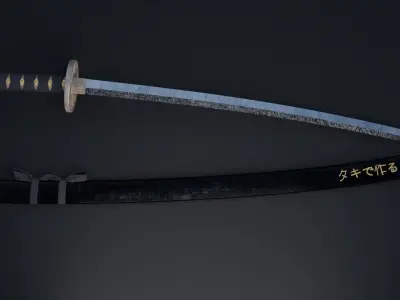 High Quality Realistic Samurai Katana 3D model