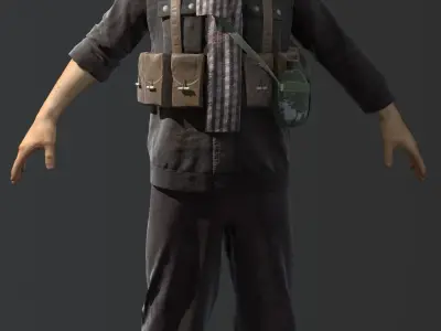 VietnamWar male soldier Low-poly 3D model