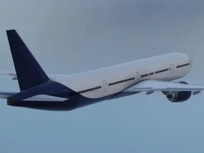 Aircraft Boeing 777-300ER  Low-poly 3D model