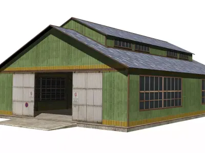 Warehouse house Low-poly 3D model buy