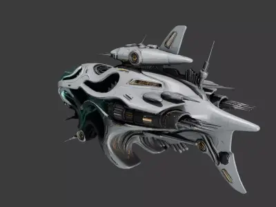 Futuristic Bio-Organic Sci-Fi Spaceship 3D model