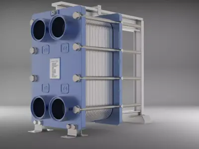 Fluxo Plate Heat Exchanger CAD Model 3D model