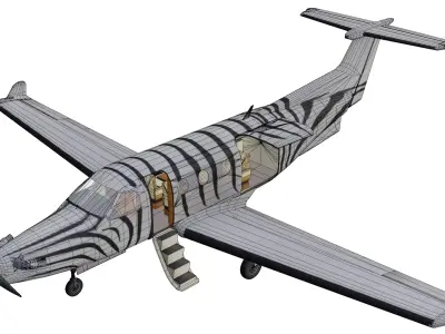 Pilatus PC-12 Low-poly 3D model