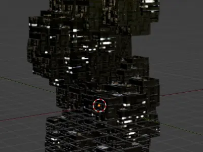 Sci fi night city building 8 3D model
