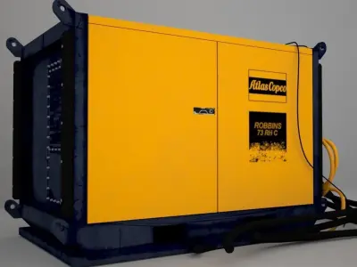 Atlas-Robbins electric generator with hoses 3D model