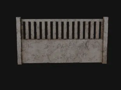 Concrete Fence Low-poly 3D model purchase