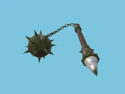 Medieval Flail 01 Earth - Character Fantasy Weaponry Low-poly 3D model