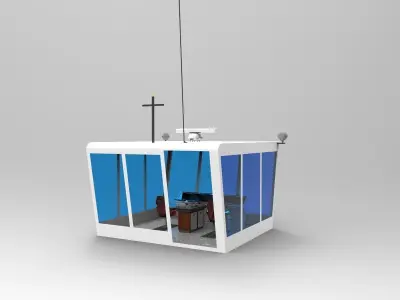 Bridge Ship with navigation room 3D model
