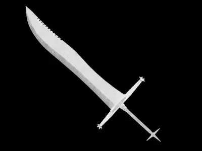 Fantasy Old Claymore Low-poly 3D model