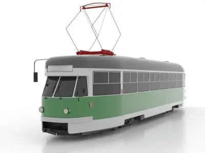 Tatra T2R Low Low-poly 3D model