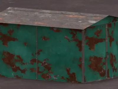 Old rusty metall garage 3D model