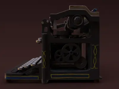 Typewriter PBR high poly with texture 3D model