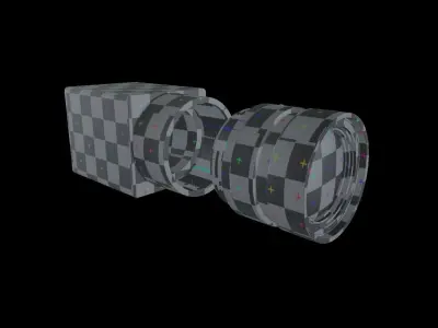 Industrial GigE CCTV camera with C-mount 35 mm lense 3D model 3D model