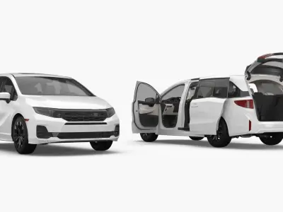 Comfortable Travel Van 2025 White Simplified 3D model