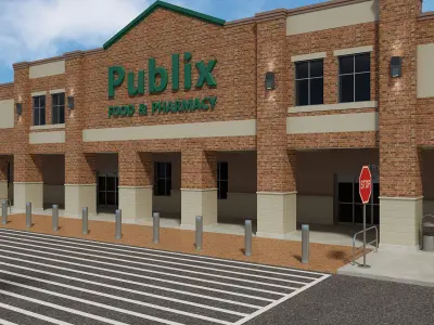 Retail Store Building 3D model order