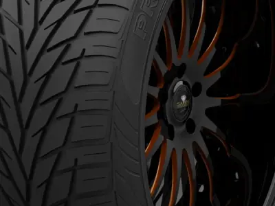 Savini Forged SV-34S Wheel and Tire 3D model