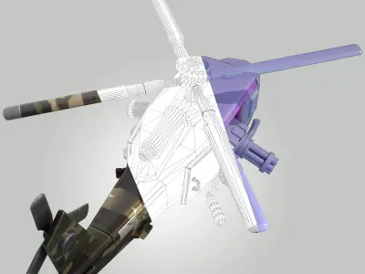 Glider Fortnite Choppa Low-poly 3D model