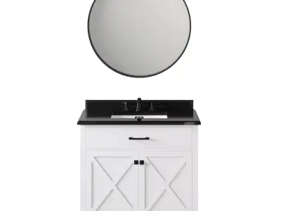OVE Ainsley 36 White Vanity 3D model