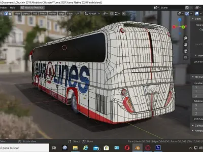 Eurolines Bus Coach DiiNBUS Blender Native 3D model