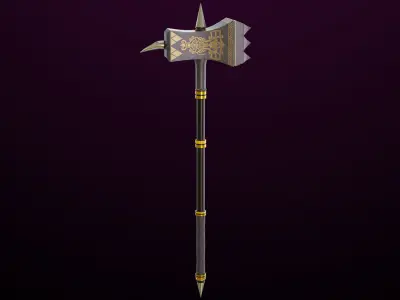 Battle Hammer03 All PBR Unity UE Textures Included Low-poly 3D model
