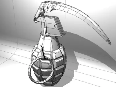 Hand Fragmentation Grenades Low Poly Low-poly 3D model