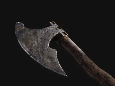 Old Axe Rusty Melee weapon Low-poly 3D model