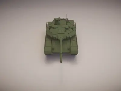 Simple T-90M Tank Low-poly 3D model