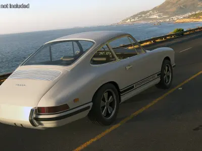 White Porsche 911 1968 3D model