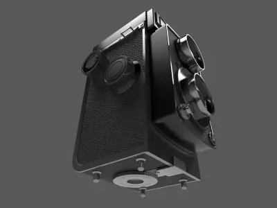 Twin Lens Reflex TLR Antique Film Camera Low-poly 3D model
