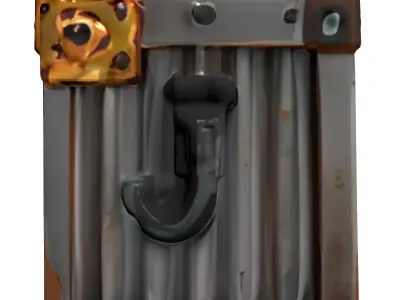 Rusty Industrial Metal Crate Low-poly 3D model