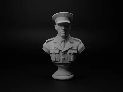 WW1 British Soldier Bust Chess 3D print model buy