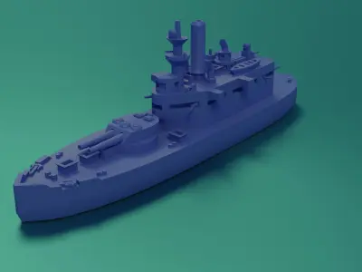 USS Wyoming 1900 3D print model