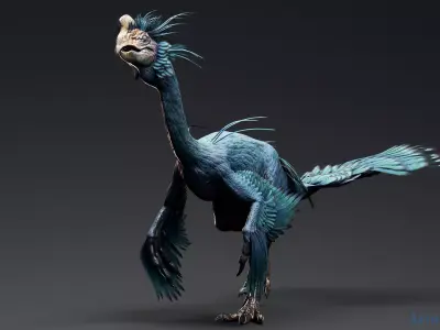 Dinosaur GigantoRaptor - Oviraptorosaur Unity Engine Project Low-poly 3D model
