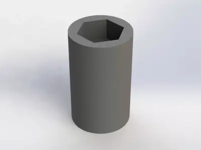 Soquete Longo 38mm x 1 pol Long Socket 3D model